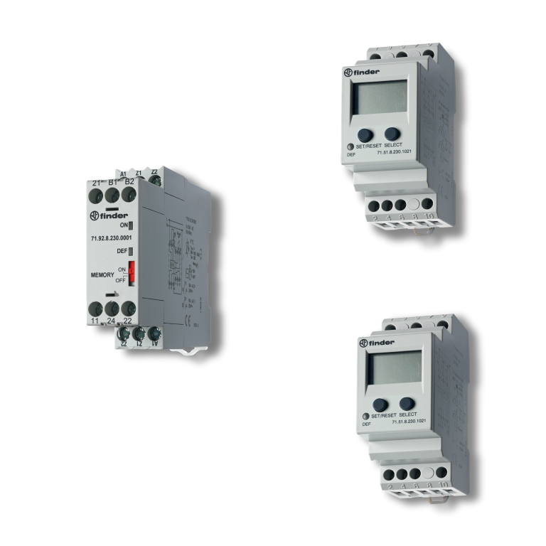 Voltage, temperature, phase and current monitoring relays Finder