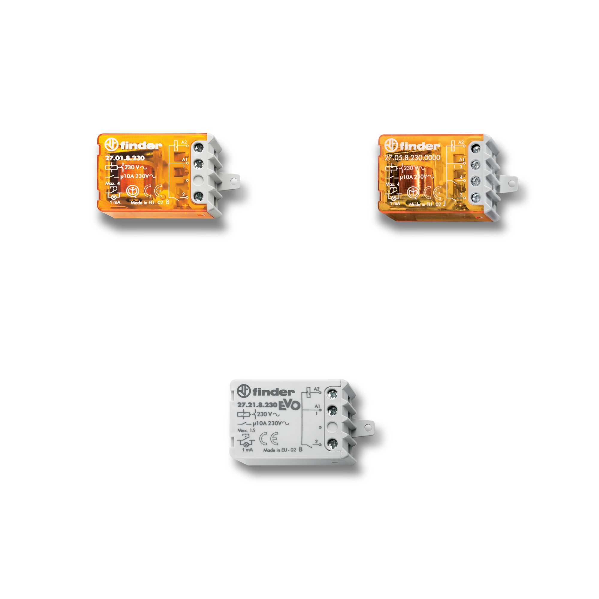 Finder relais 40.52 230vac 5 A 250 V avec TELE socle type tpe8 