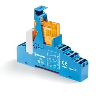 Interface relais de sécurité 2RT 8A 12V DC, étrier métallique, bornes à cage