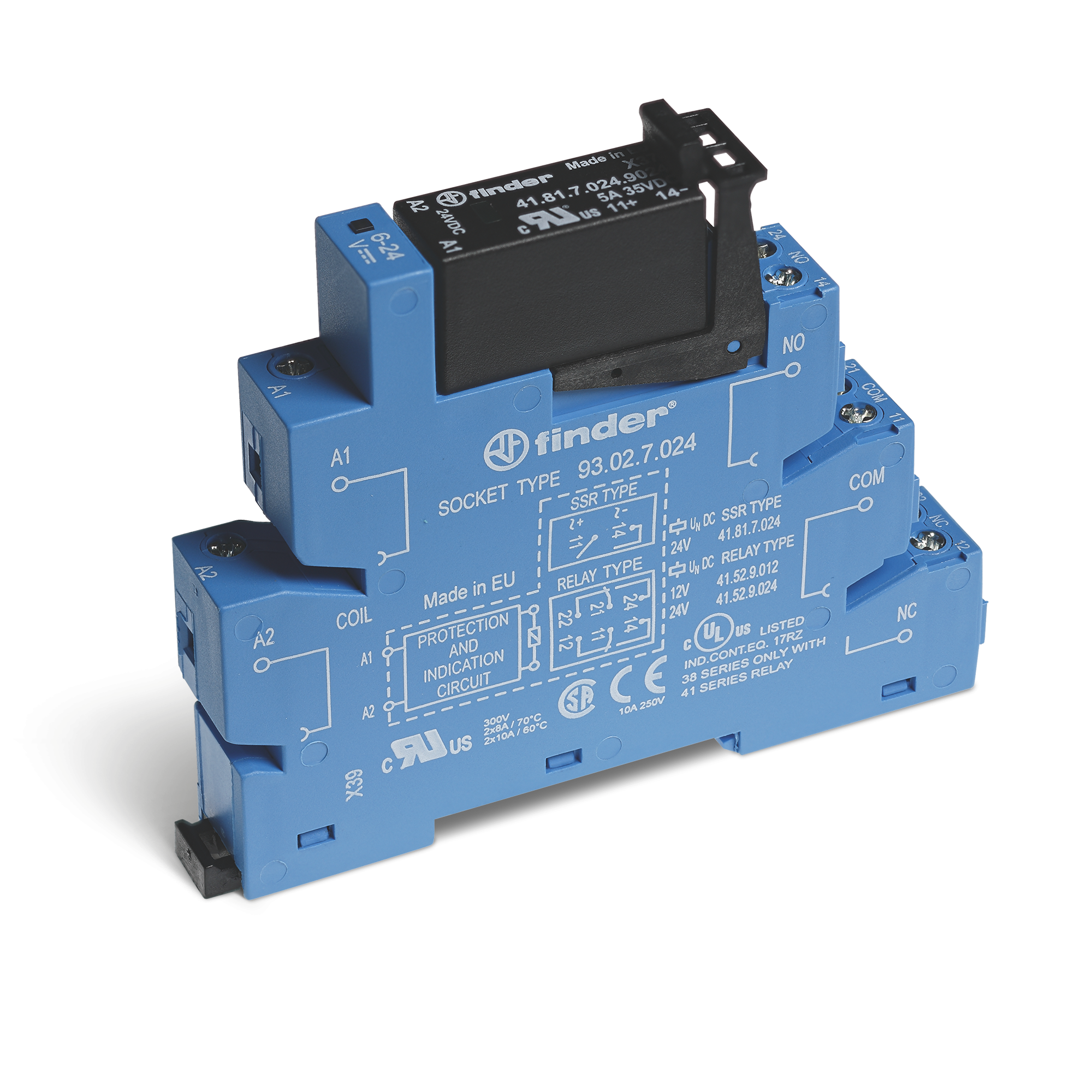 38 Series - Relay Interface Modules (EMR or SSR) 0.1-2-6-8A | Finder